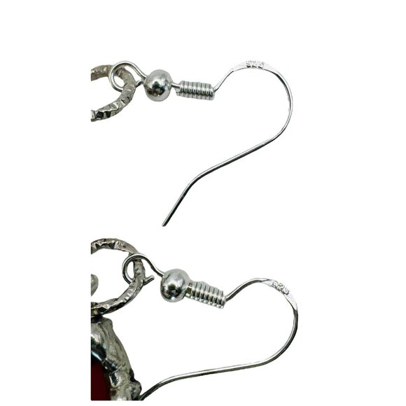 Artisan Holly Earrings Wicks N Sticks Broken China Bezels with 925 Silver Hooks - Picture 5 of 14